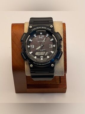 Casio Men's Sport Watch with Black Dial - AQS810W-1AV Tough Solar 5 Alarms 48mm